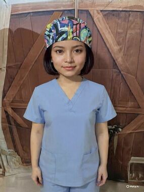 Multicolor Graffiti Print Surgical Cap